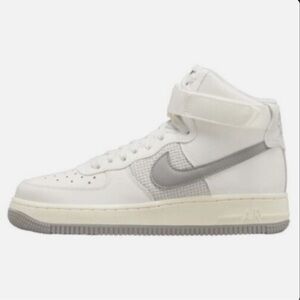 Nike Air Force 1 White and Gray High-Top Sneakers